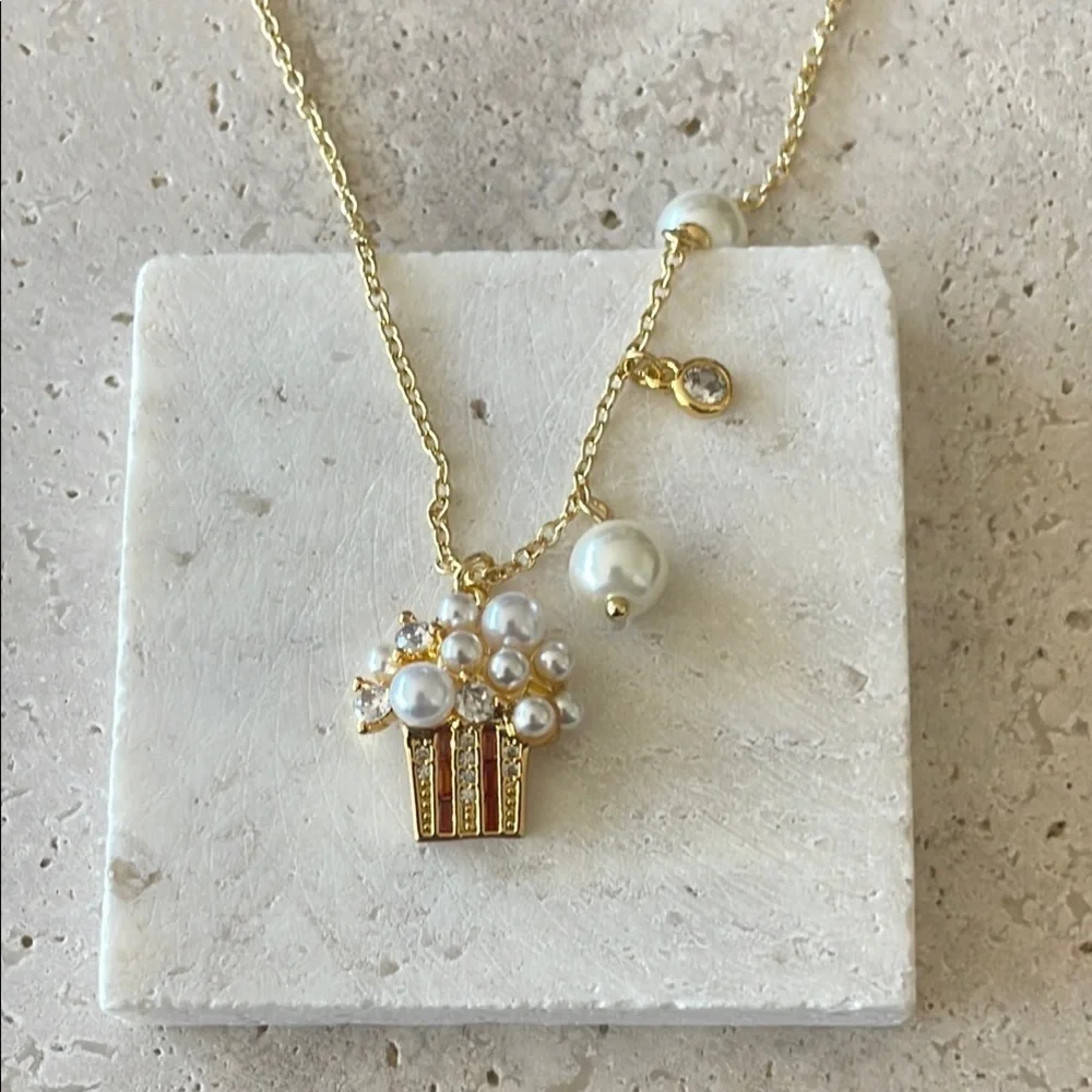 Kate Spade Pearl Station Necklace Gold Tone Bridal Wedding Gift